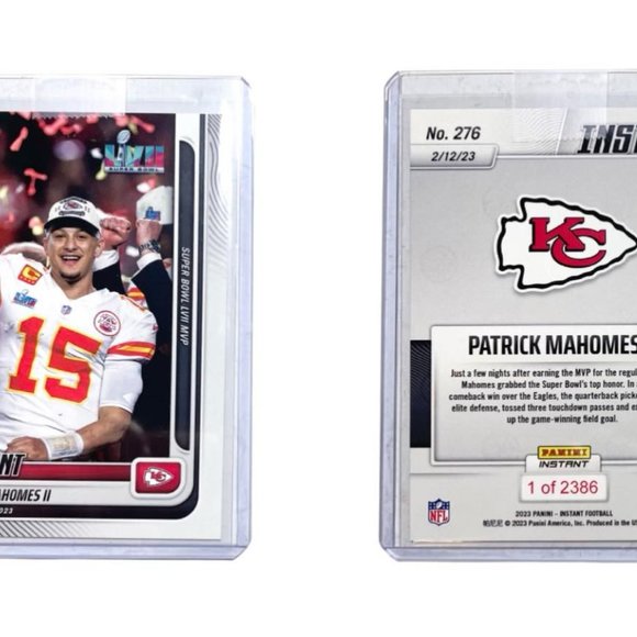2022 Panini Instant Patrick Mahomes #276 KC Chiefs 2nd Super Bowl MVP 1/2386 - Picture 6 of 12